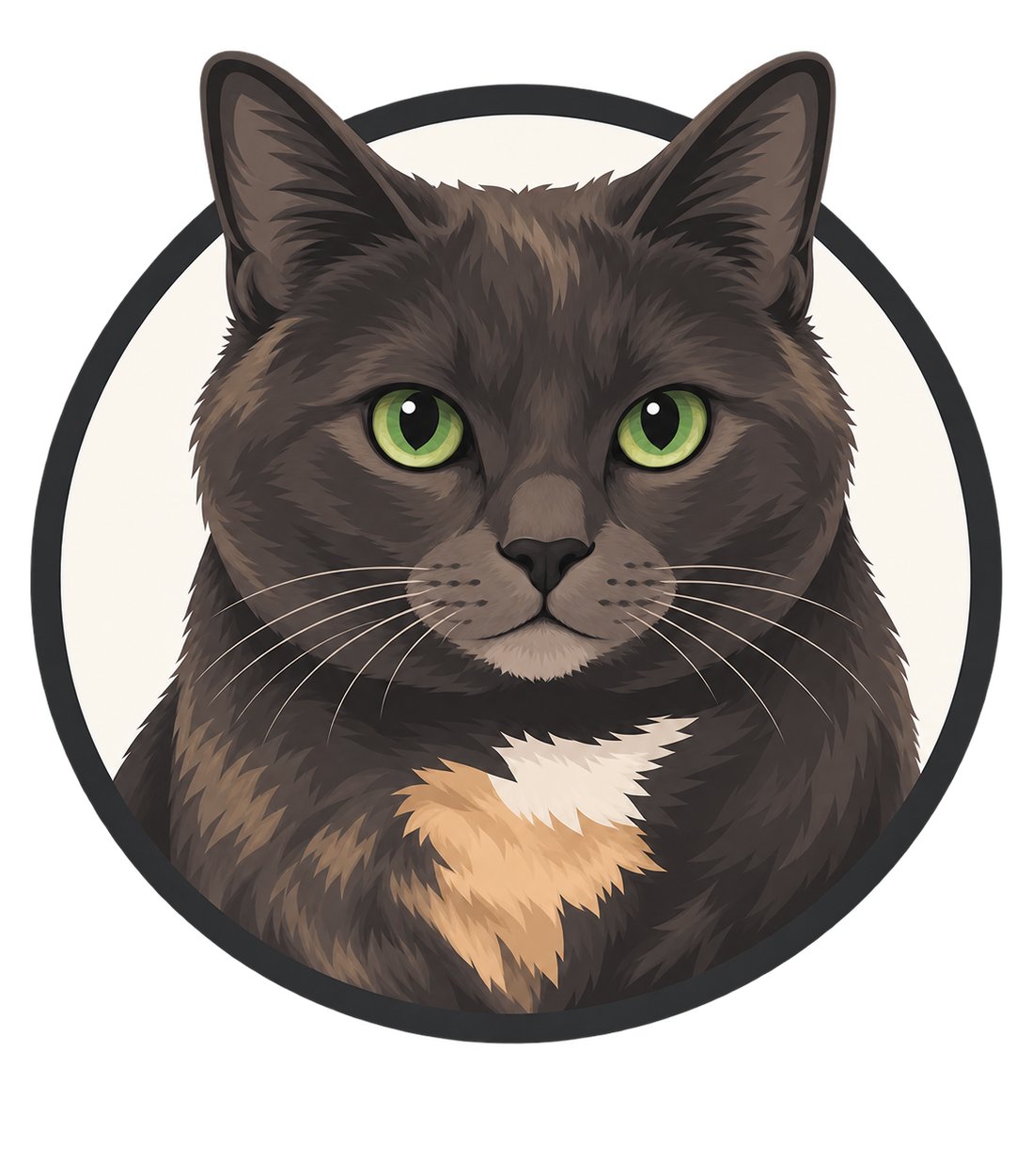 Stilisierte Katze im Kreis